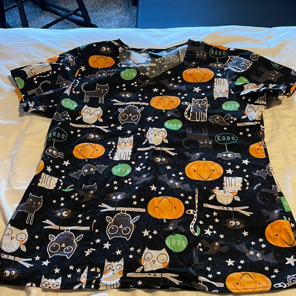 Halloween scrub top